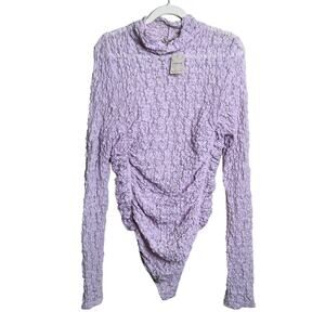 Free People Day N Night Lace Bodysuit Size Large NWT Orchid Lilac